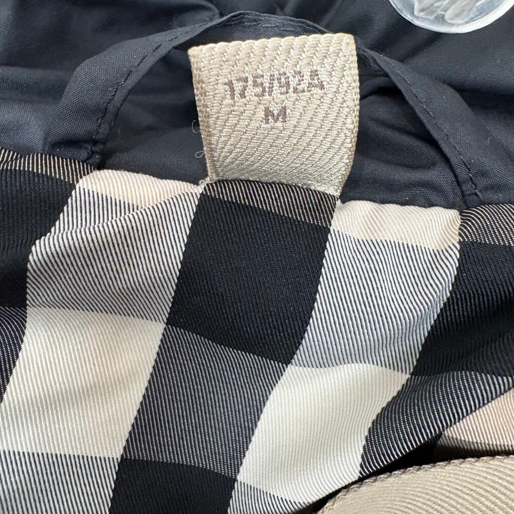 Burberry Brit Down Puffer Coat Removable Hood Adjustable Belt Black Size Medium - Picture 13 of 16